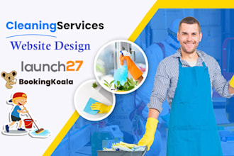 design cleaning booking service website with launch 27 and booking koala