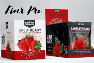do packaging box design, dieline box, mailer box, label and 3d