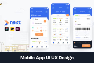 do creative mobile app ui ux design and figma wireframe