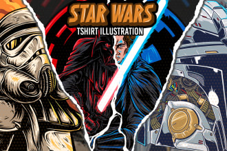 draw fan art star wars tshirt illustration