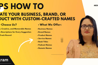 propose creative and impactful names for your business, product, or brand