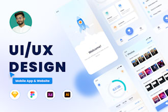 do clean and professional mobile app UI UX design