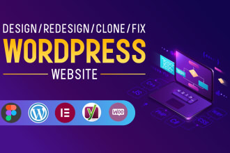 build wordpress website redesign, real estate website, blog website, amazon site