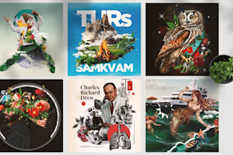 design collage artwork for cover art, flyer, or poster