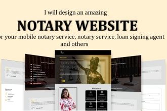 notary logo notary landing page notary website with appointment integrations