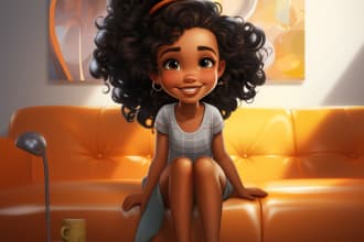 draw 3d children story book illustration and book cover
