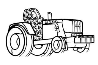 silhouette and vector line art your tractor or truck