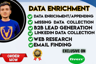 do  company data enrichment, linkedin data collection,data entry