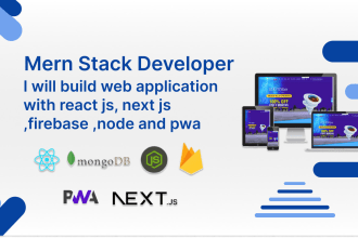 build web application with react js, next js ,firebase ,node js and pwa