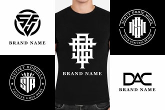 do monogram streetwear minimalist clothing brand logo design