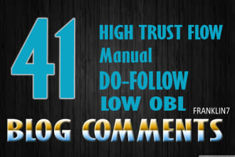 do 41 high trust flow manual dofollow backlinks