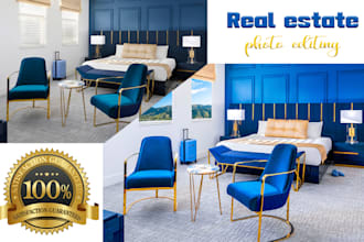 do real estates, interior or exterior architectural photos editing