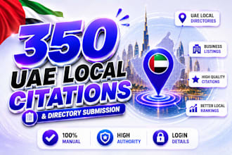 create 350 uae local citations and directory submission