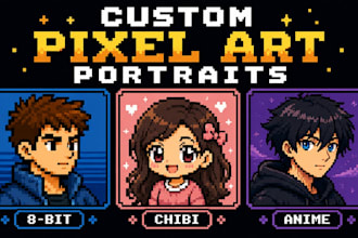 make your custom pixel art character or avatar in png
