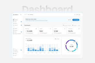 design clean dashboard UI UX for saas, CRM, or analytics apps