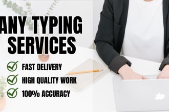 provide typing services, retype scanned documents, copy typing in ms word