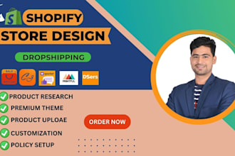 create a branded shopify dropshipping store and setup shopify store design