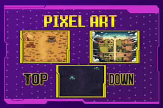 do pixel art top down scene or game map background