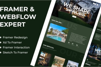 build or redesign responsive framer website design, figma to framer