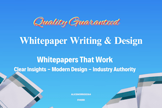 write high quality whitepaper writing and design for your brand