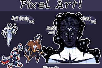 make pixel art portraits and full body characters