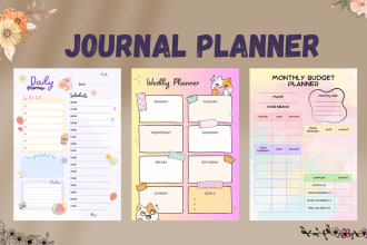 design a layout for journal, planner, workbook or calendar