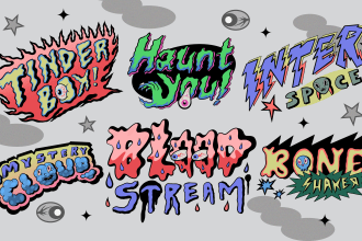 design digital hand drawn font typography fantasy horror fun cartoon for logo