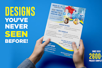 design cleaning service logo, flyer, postcard, business card