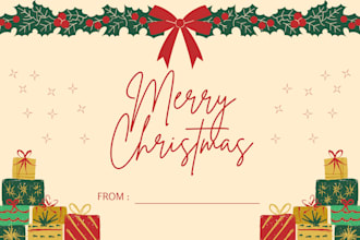 design a christmas card and invitation card for your friends or family