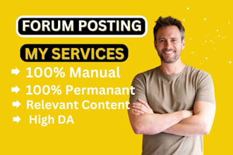 manually provide 60 high quality forum posting backlinks