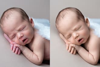 retouch edit newborn baby family photo