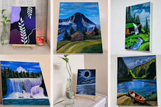 paint acrylic painting on canvas with free shipping