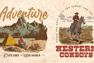 create vintage retro classic illustration design