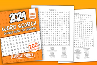 make word search puzzle books for amazon KDP with interior and cover