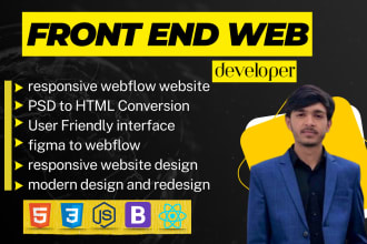 professional front end web developer, responsive webflow website template design
