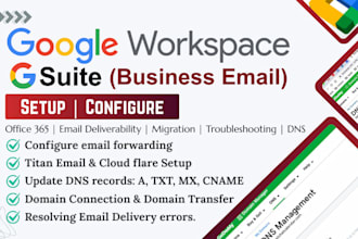 setup google workspace g suite office 365 business email migration troubleshoot