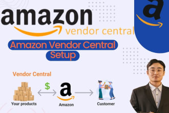 do an amazon vendor central account management products list and setup ads