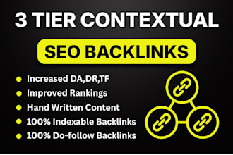 create 3 tier contextual backlinks for SEO ranking