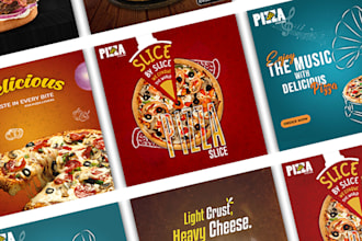 create pizza and food post design for your business