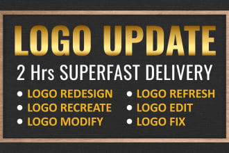 redesign modify refresh fix revamp edit existing logo within 2 hours