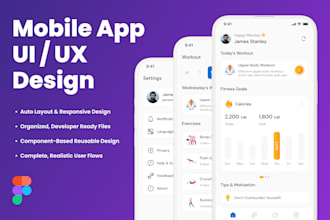 design mobile app UI UX in figma for ios and android