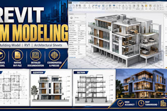 create a revit bim model and architectural drawings
