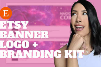 do etsy shop banner, etsy logo and etsy branding kit
