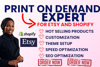 setup profitable automated etsy shopify print on demand store design, printful