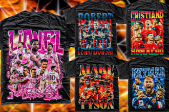 design a crazy vintage 90s bootleg football tee