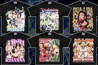 design a crazy vintage 90s bootleg football tee