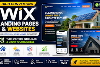 design a high converting wix landing page for roofing, solar and hvac businesses