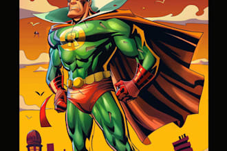 make superhero character for you and friendship portrait