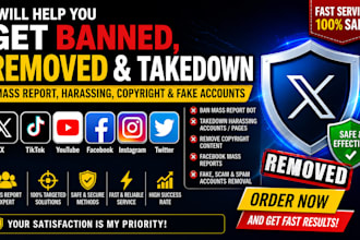 x ig banning mass report bot,takedown harassing remove copyright fb mass reports