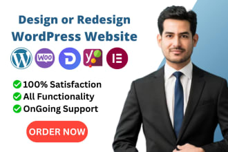 design, redesign, build, rebuild, clone, edit, fix or revamp wordpress website